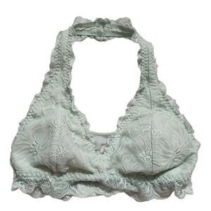 Gilly Hicks Ladies Sz XXS Green Lace Halter Bra